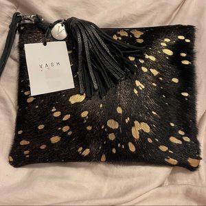 NWT Vash Calf Hair Clutch